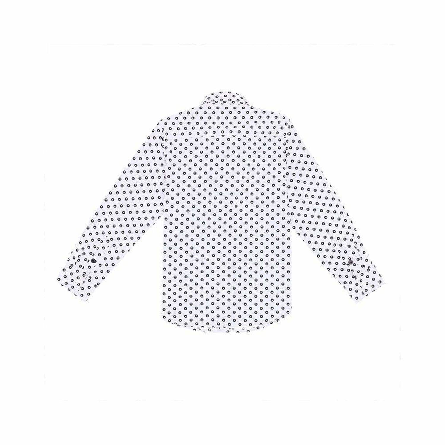 Boys White & Navy Printed Shirt, 1, hi-res image number null