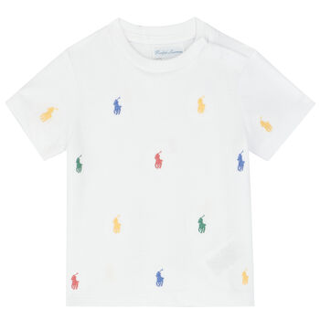 Baby Boys White PiquÃÂ© Logo T-Shirt