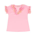 Girls Pink Chiffon & Tulle Kaftan, 1, hi-res