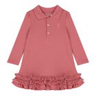 Baby Girls Pink Logo Ruffled Dress Set, 1, hi-res