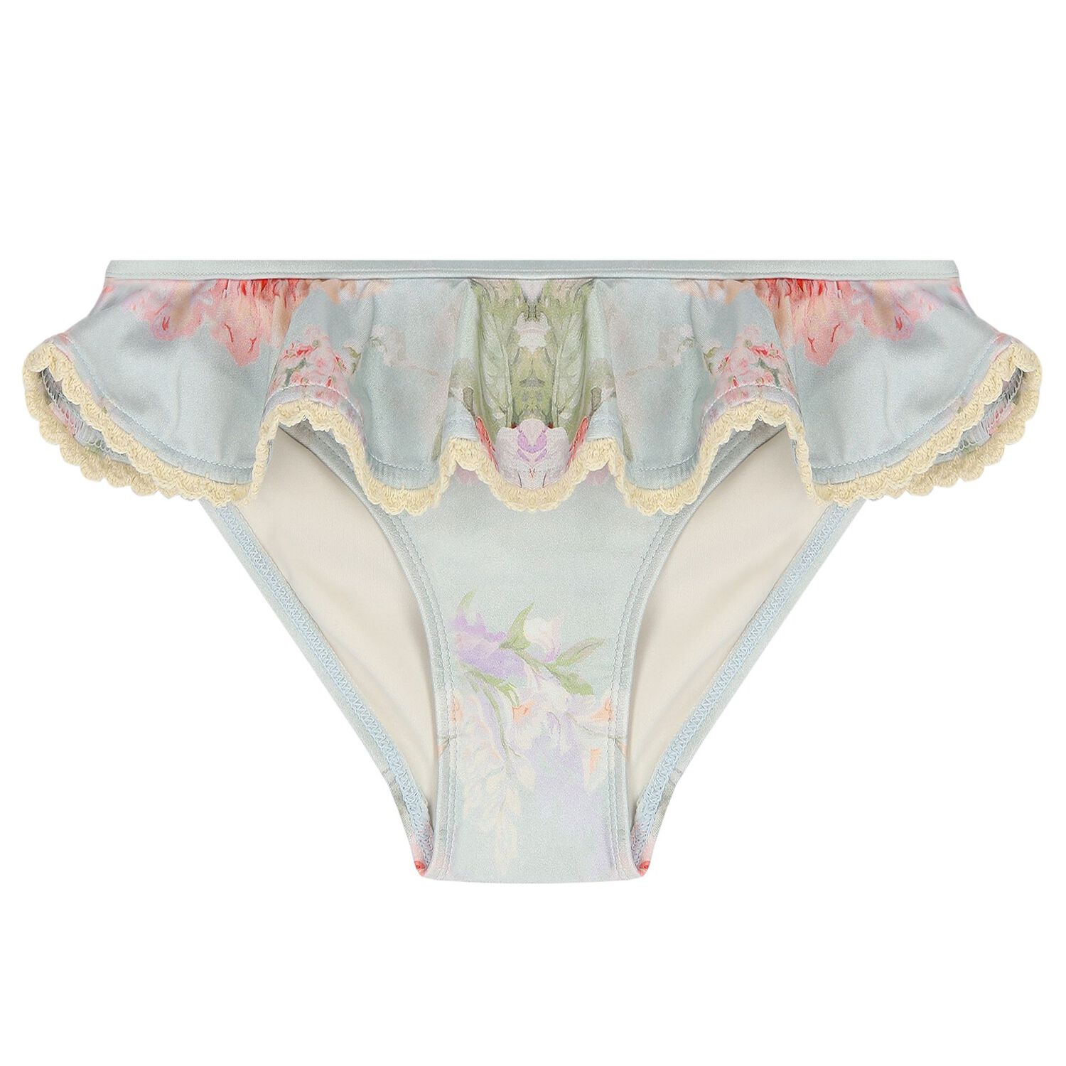 Girls Blue Floral Bikini, 1, hi-res