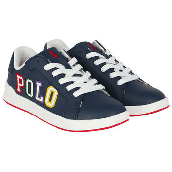 Boys Navy Blue Logo Trainers