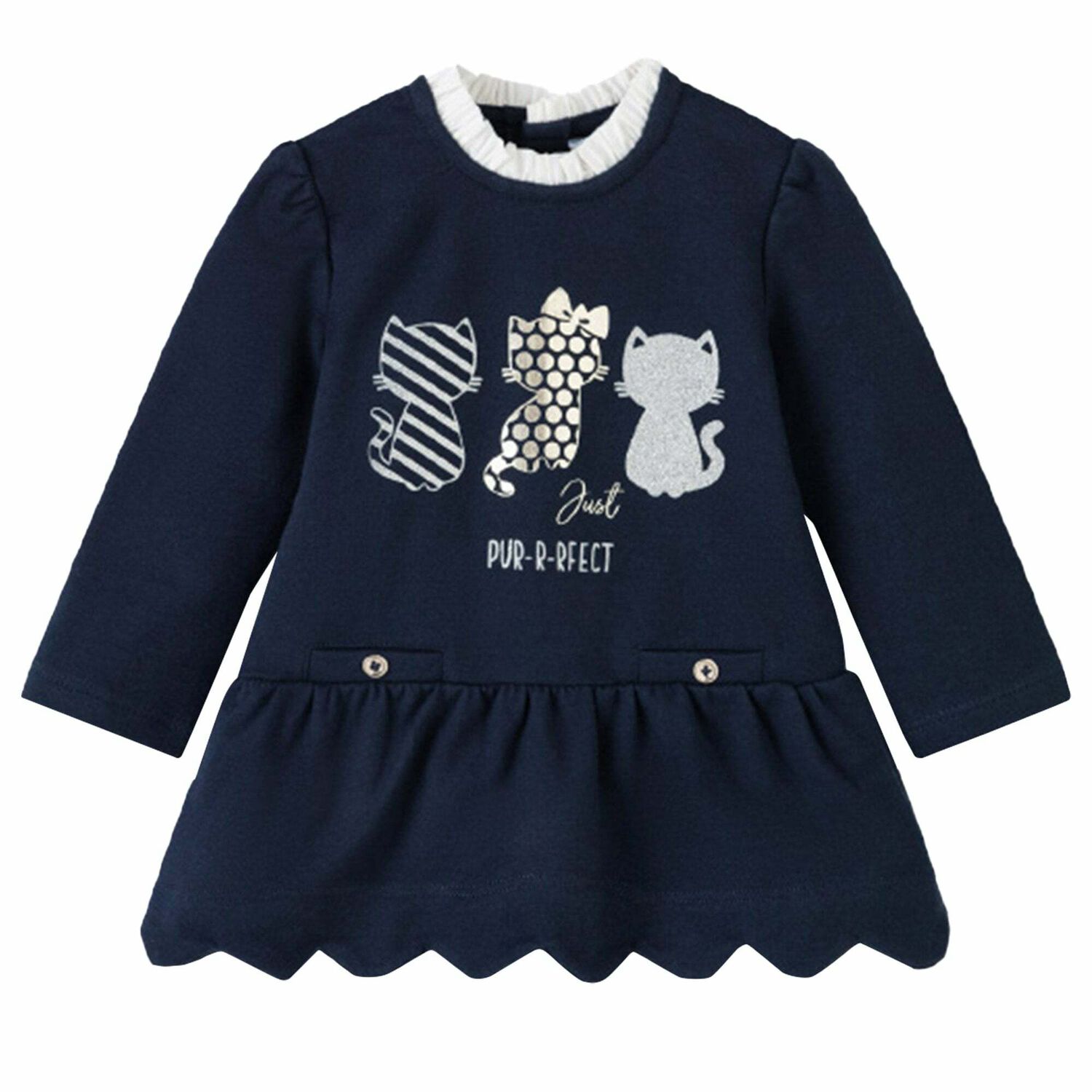 Younger Girls Navy Blue DressDress, 2, hi-res image number null