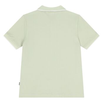 قميص اطفال بولو بالشعار باللون الاخضر للاولاد
