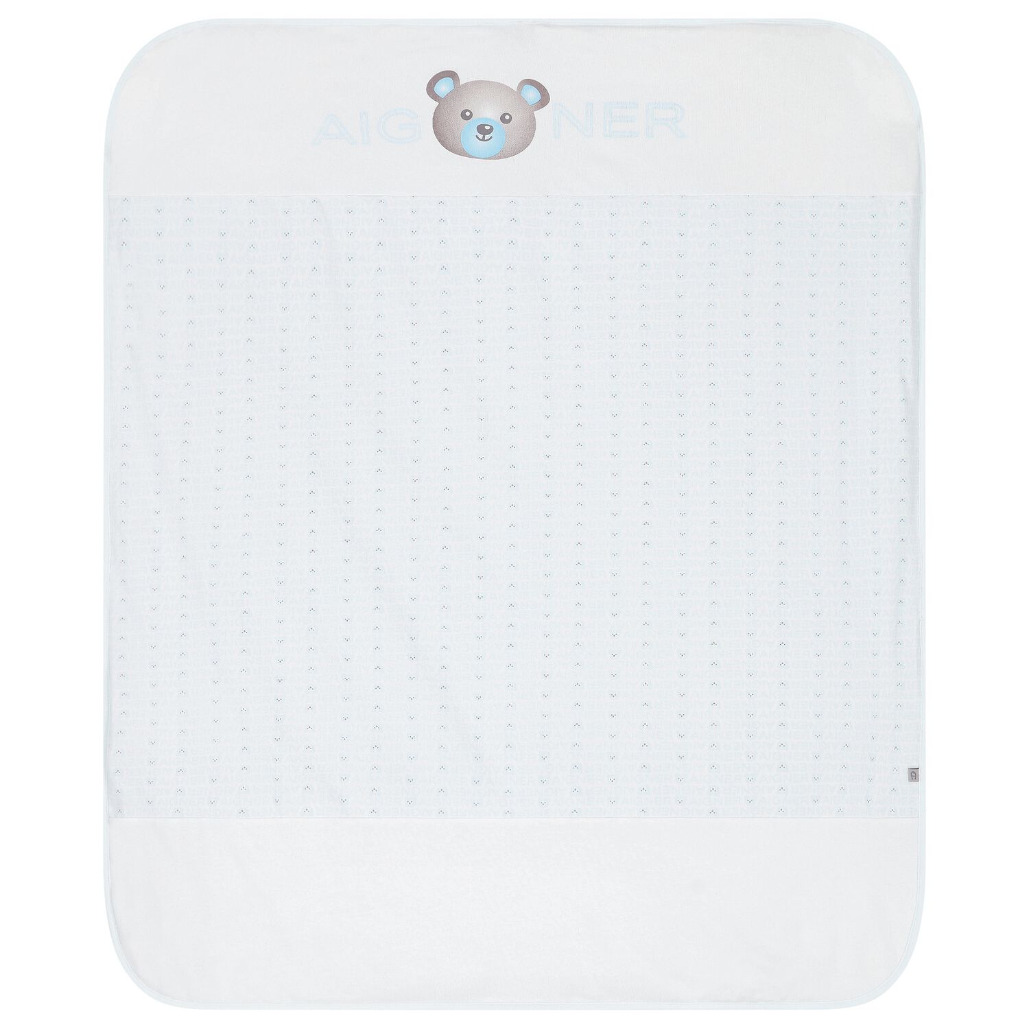 Baby Boys White & Blue Teddy Bear Blanket, 3, hi-res