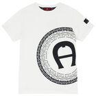 Boys White Logo T-Shirt, 1, hi-res