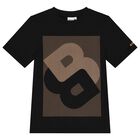 Boys Black & Beige Logo T-Shirt, 1, hi-res