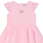 Younger Girls Pink Teddy Dress, 1, hi-res