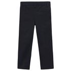 Boys Black Chino Trousers, 5, hi-res
