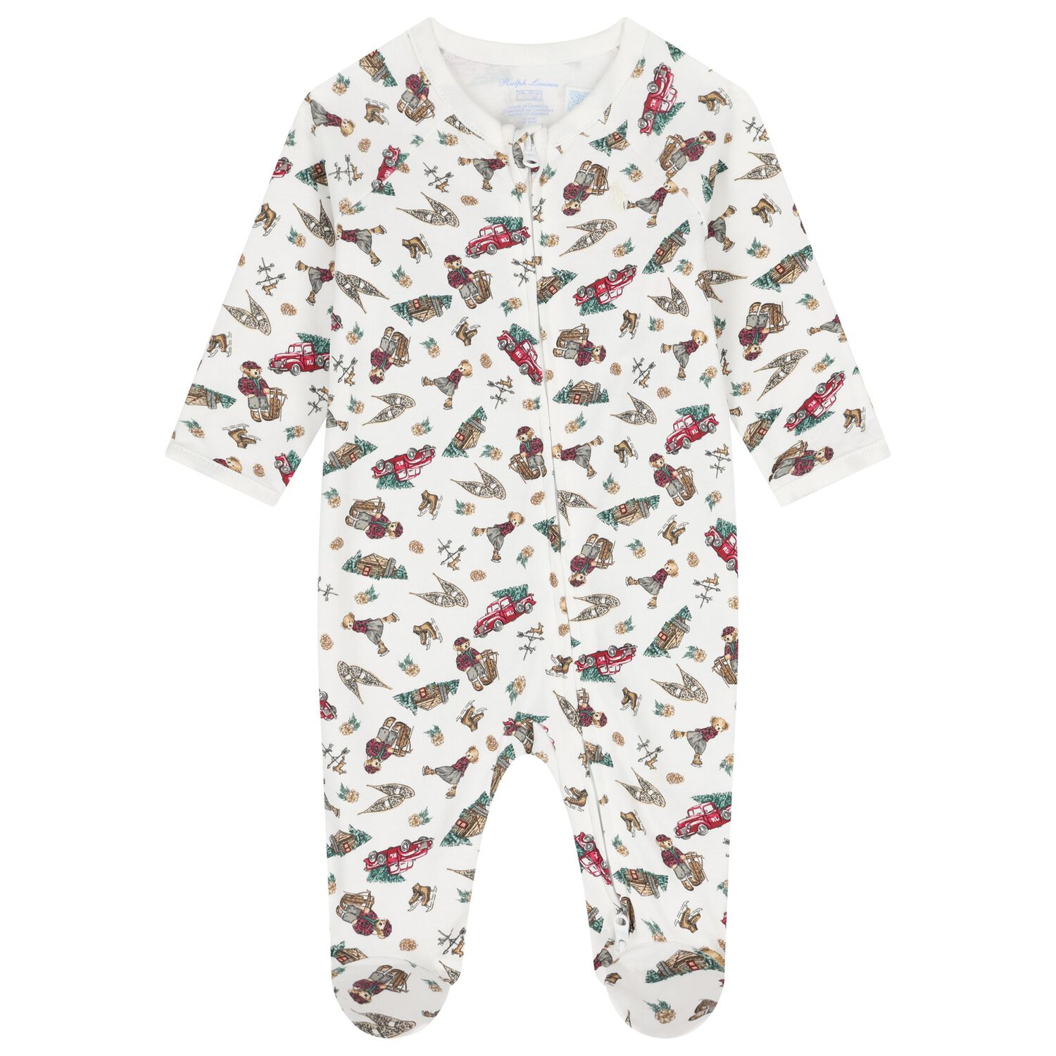 Baby Boys Ivory Polo Bear Babygrow, 1, hi-res image number null