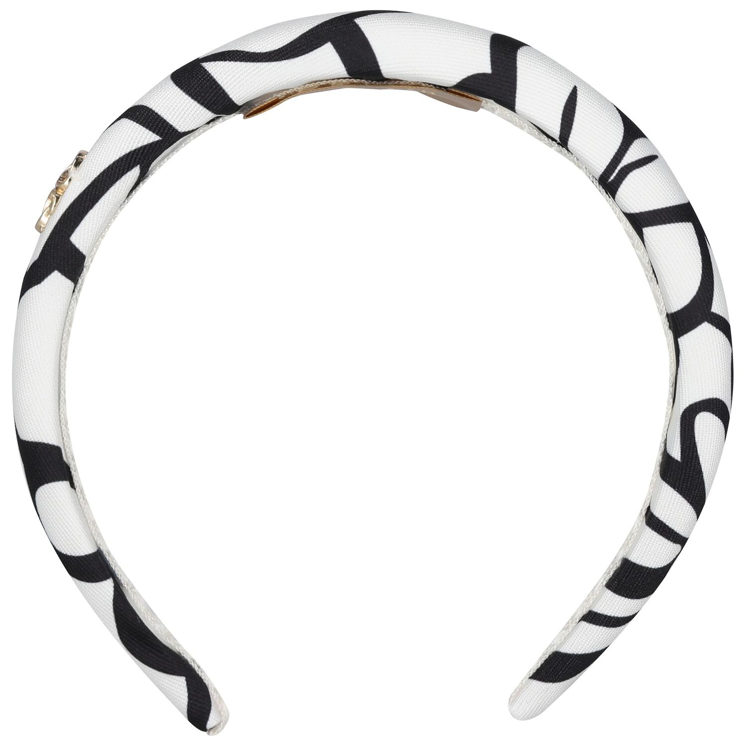 Girls Black & White Floral Padded Headband, 1, hi-res