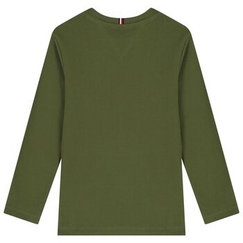 Green Logo Long Sleeve Top