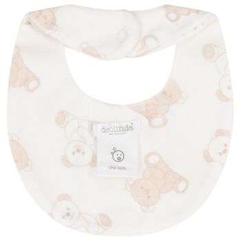 Ivory & Beige Teddy Bear Baby Bib