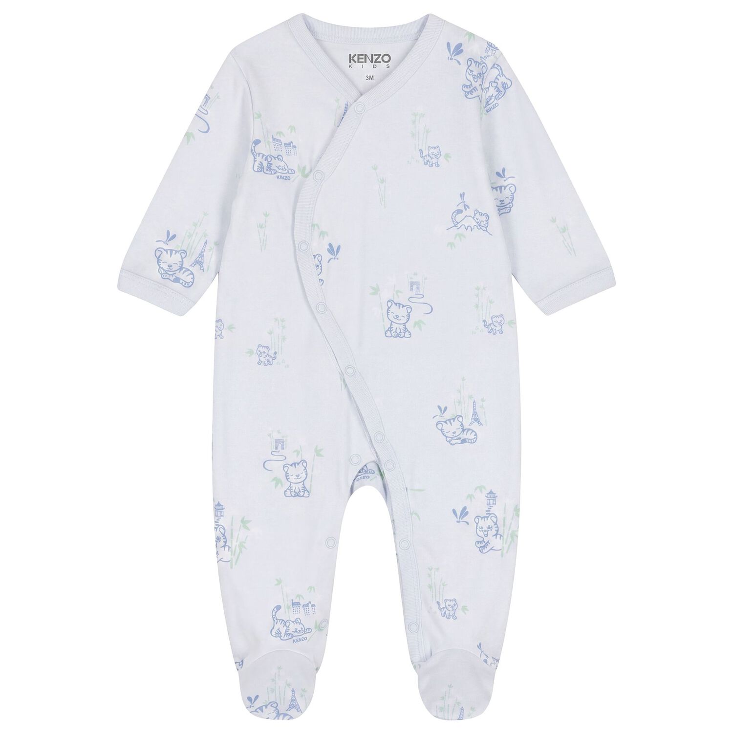 Baby Boys Blue Tiger Babygrow Gift Set, 1, hi-res