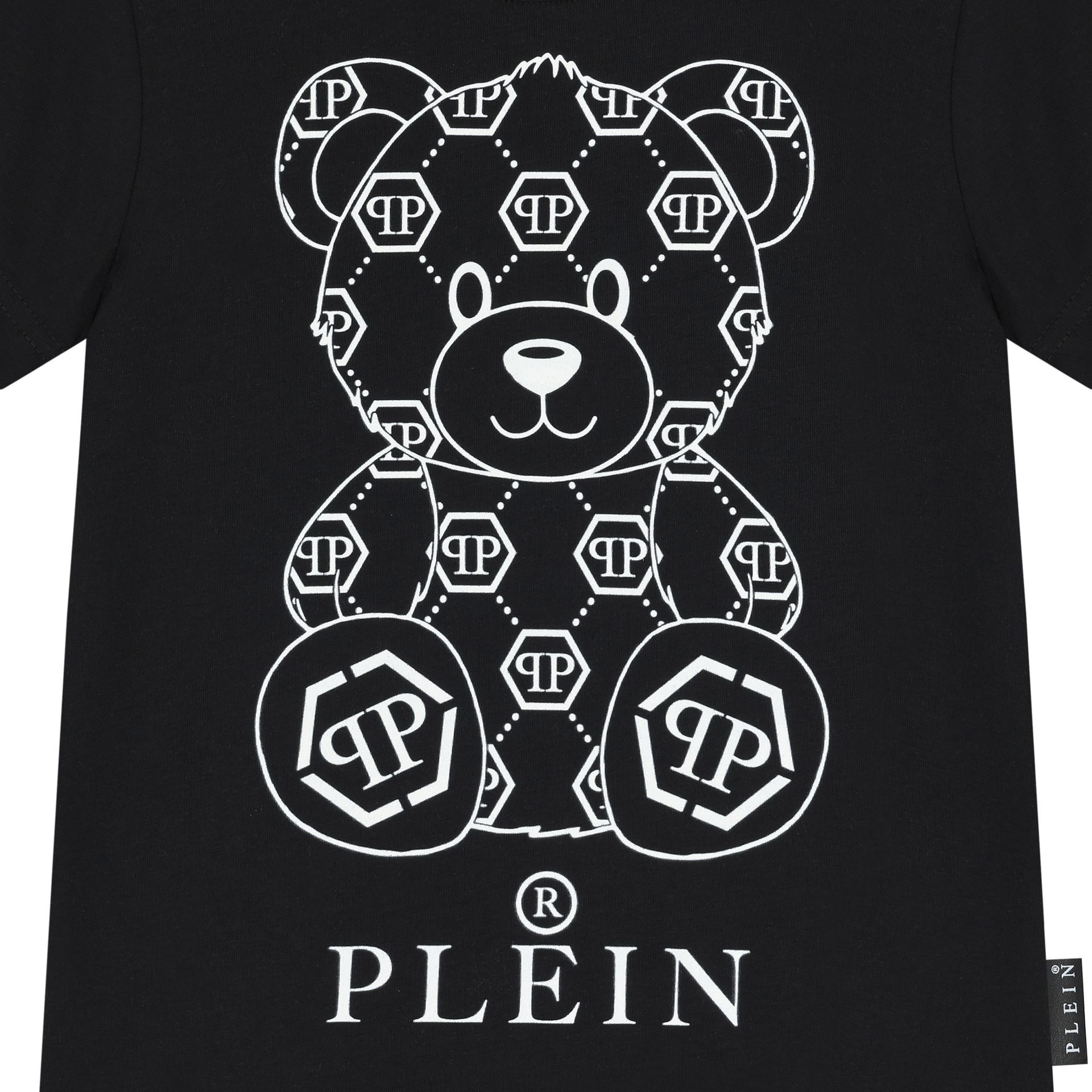 017 PHILIPP PLEIN フィリッププレイン ジュニア テディベア Philipp Plein Junior Boys Black Logo Teddy Bear T-Shirt | Junior