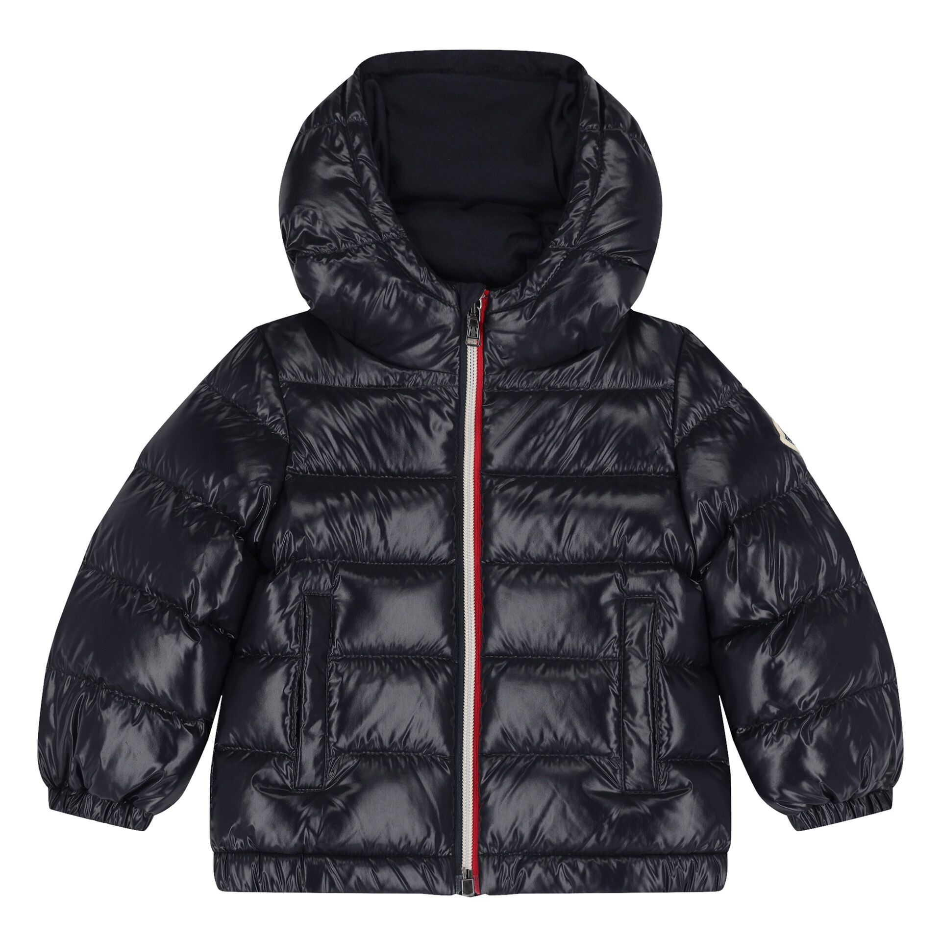 Moncler Enfant Younger Boys Navy Blue Logo Puffer Jacket | Junior