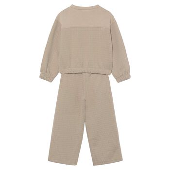 Girls Beige Trousers Set