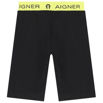 Younger Boys Black Logo Shorts