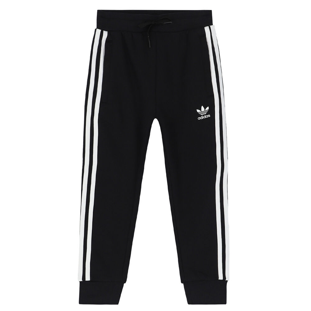 H25253 adidas Originals Black Logo Tracksuit | Junior Couture