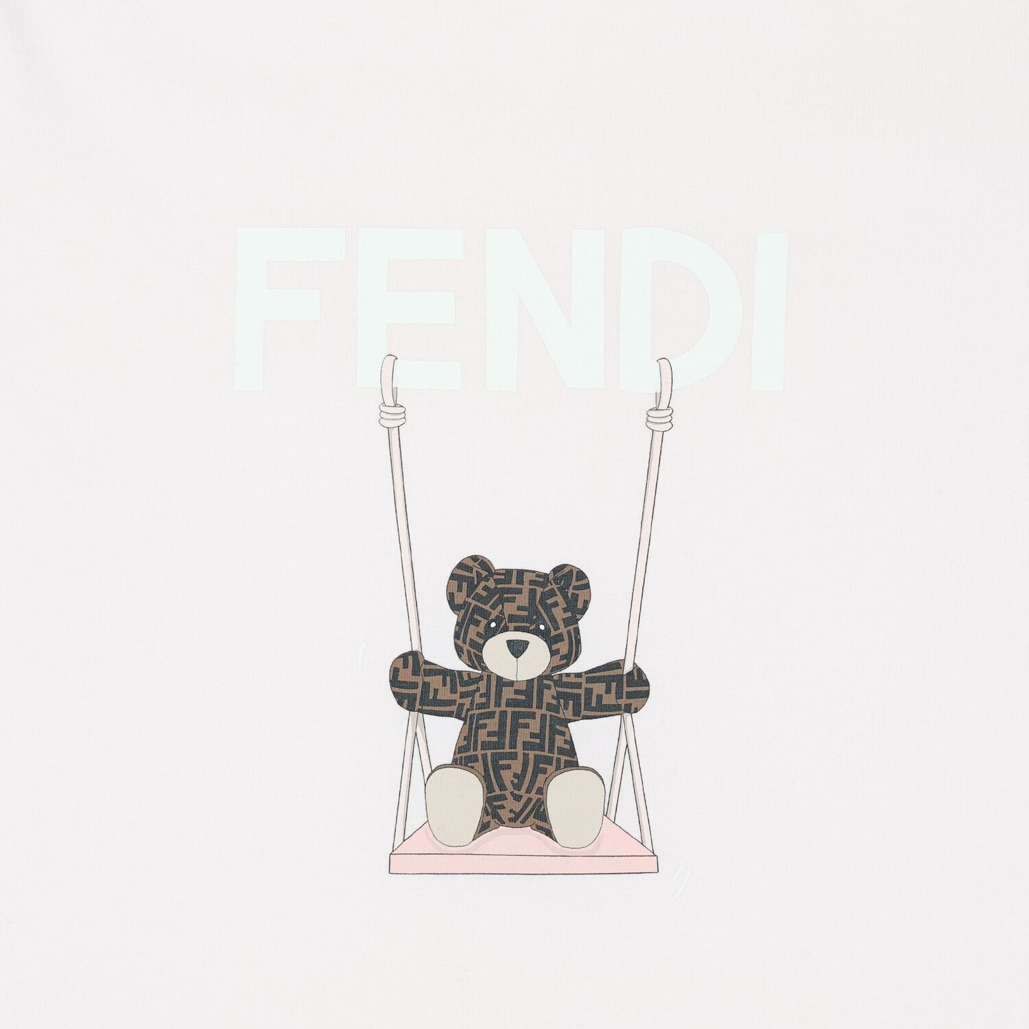 Baby Girls White & Pink Teddy Bear Logo Nest, 1, hi-res