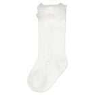 Younger Girls White Bow Knitted Socks, 4, hi-res