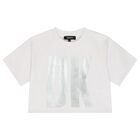 Girls Black & White Logo Top, 1, hi-res