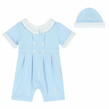 Baby Boys Blue Romper Set