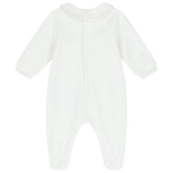 White Logo Babygrow