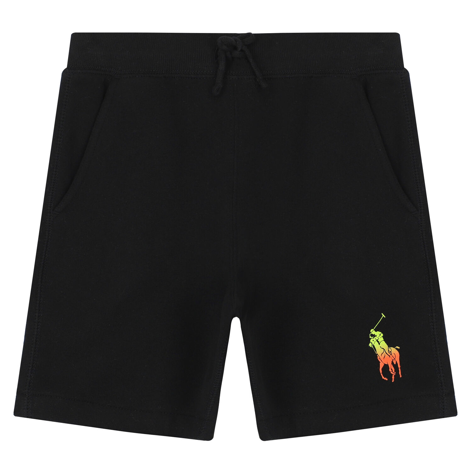 Boys Black Logo Shorts, 1, hi-res