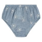 طقم فستان بنات  بطبعه الزهور باللون الازرق , 1, hi-res