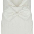 Baby Girls White Satin Bow Nest, 1, hi-res