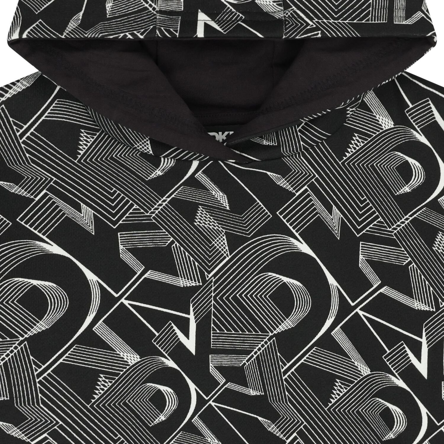 Boys Black & White Logo Hooded Top, 1, hi-res