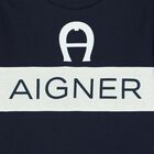 Boys Navy Blue Logo Long Sleeve, 1, hi-res