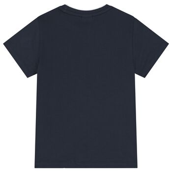 Boys Navy Blue Logo T-Shirt