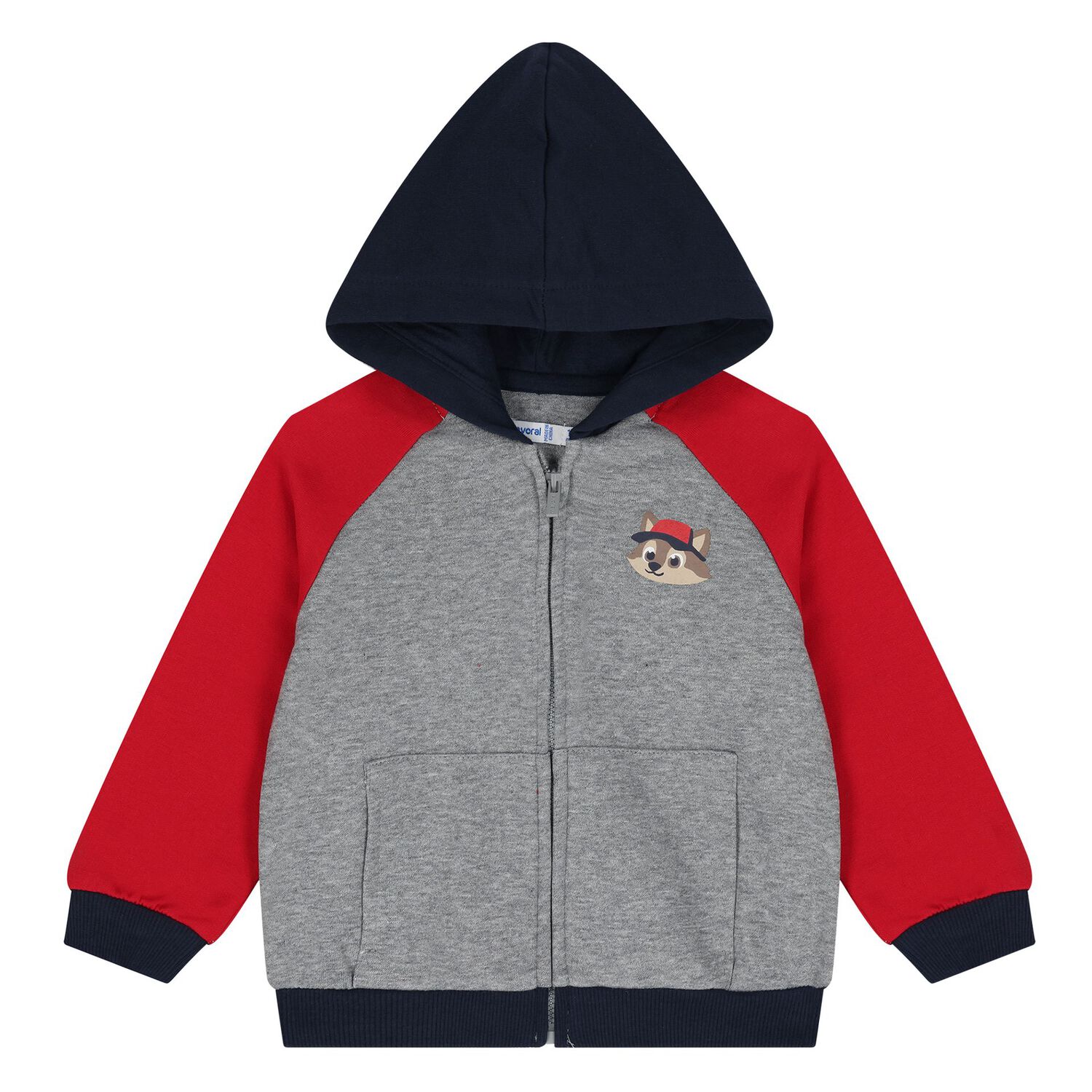 Younger Boys Red, Grey & Navy Blue Tracksuit Set, 2, hi-res