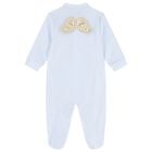 Baby Boys Blue Wings Velour Babygrow, 1, hi-res