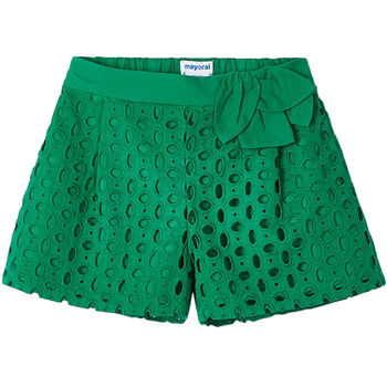 Girls Green Broderie Anglaise Shorts