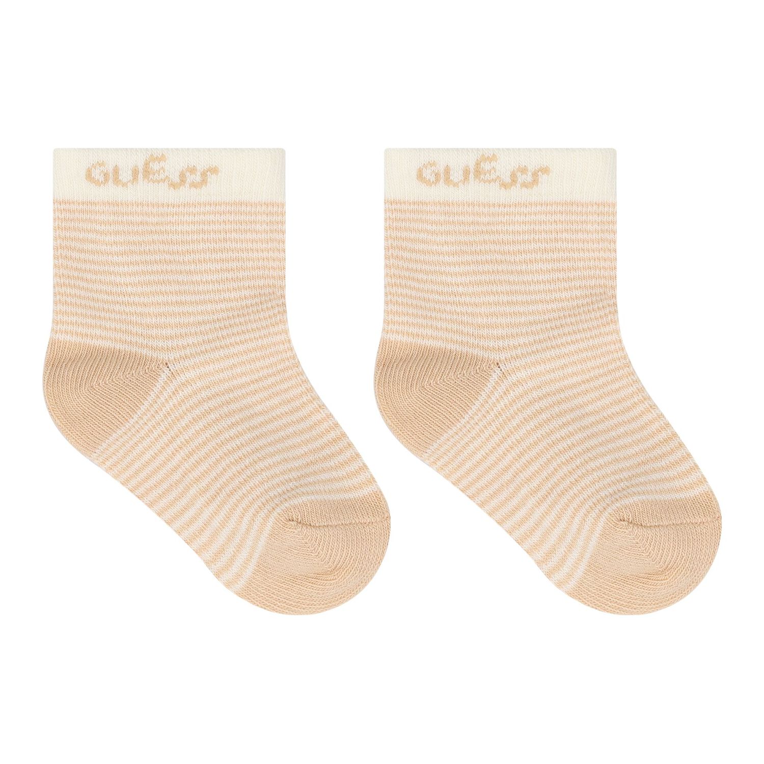 Beige & Ivory Logo Socks ( 3-Pack ), 1, hi-res