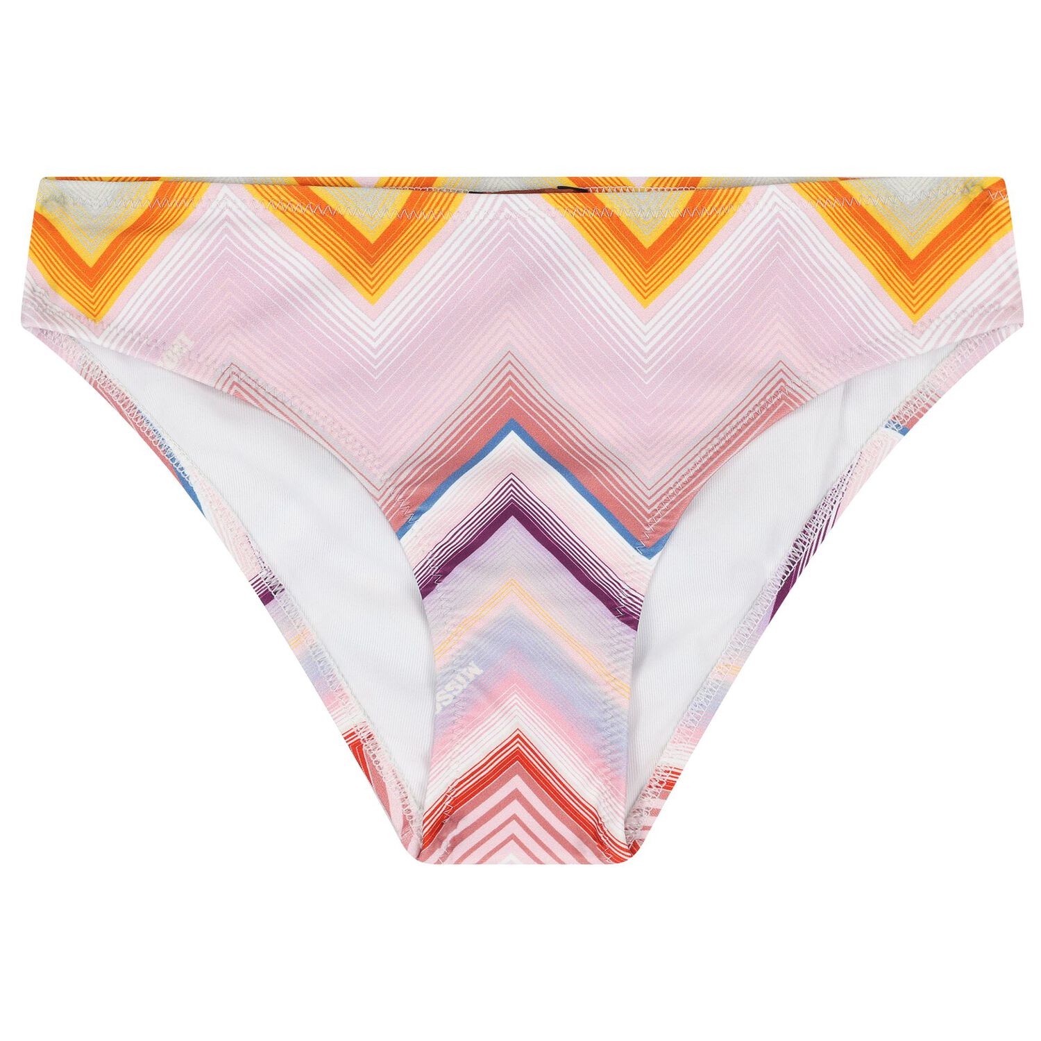 Girls Pink Logo Zig Zag Fringed Bikini, 1, hi-res