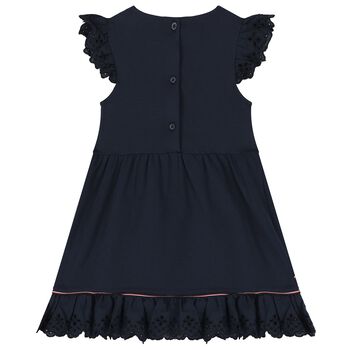 Younger Girls Navy Cotton Dress