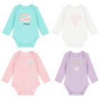 طقم بودى سوت بالشعار للبنات (4 قطع), 1, hi-res