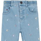 Younger Girls Blue Logo Denim Jeans, 1, hi-res