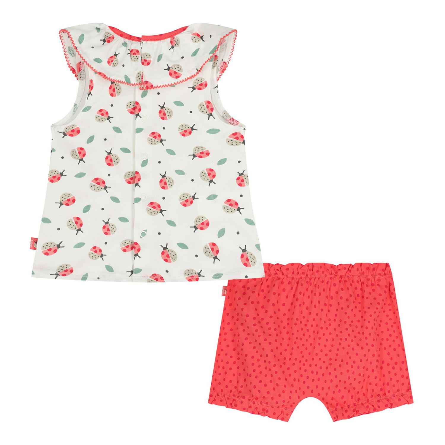 Baby Girls Ivory & Red Ladybug Shorts Set, 1, hi-res