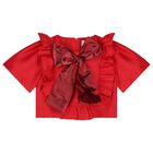 طقم تنورة بنات باللون الأحمر و الكحلى, 1, hi-res