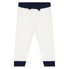 Baby Boys White & Navy Blue Logo Tracksuit, 1, hi-res