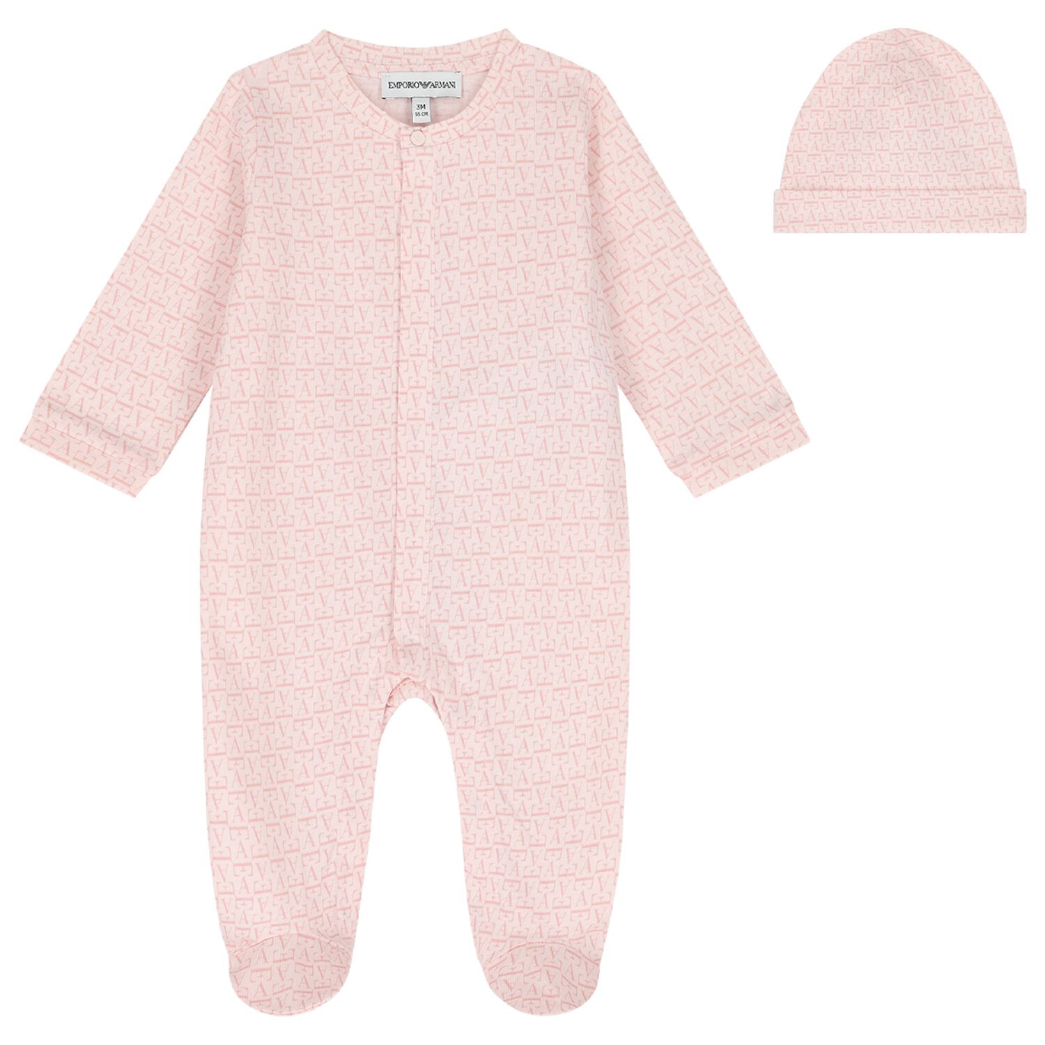 Baby Girls Pink Logo Babygrow Gift Set, 2, hi-res