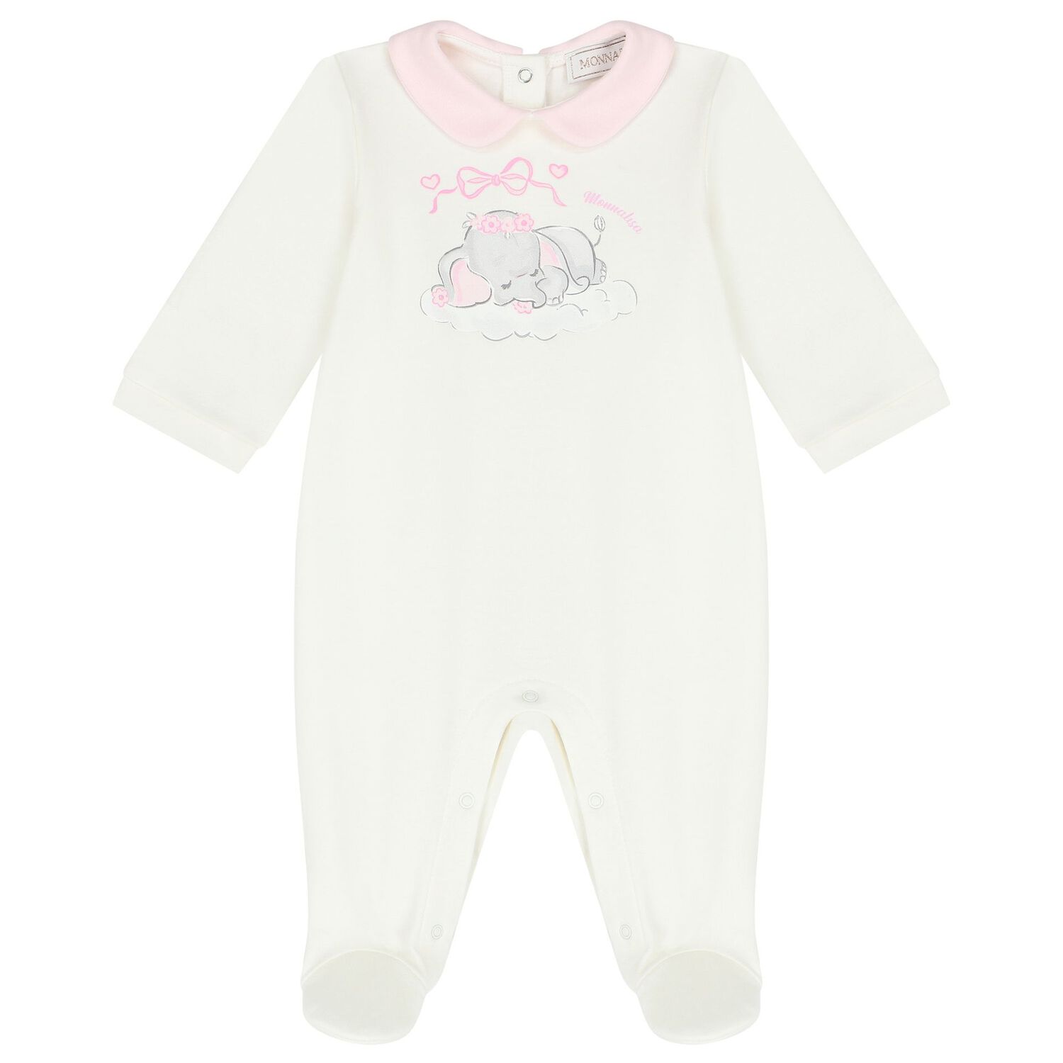 Baby Girls Ivory and Pink Babygrow Set, 1, hi-res image number null