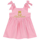 Younger Girls Pink & White Striped Dress Set, 1, hi-res