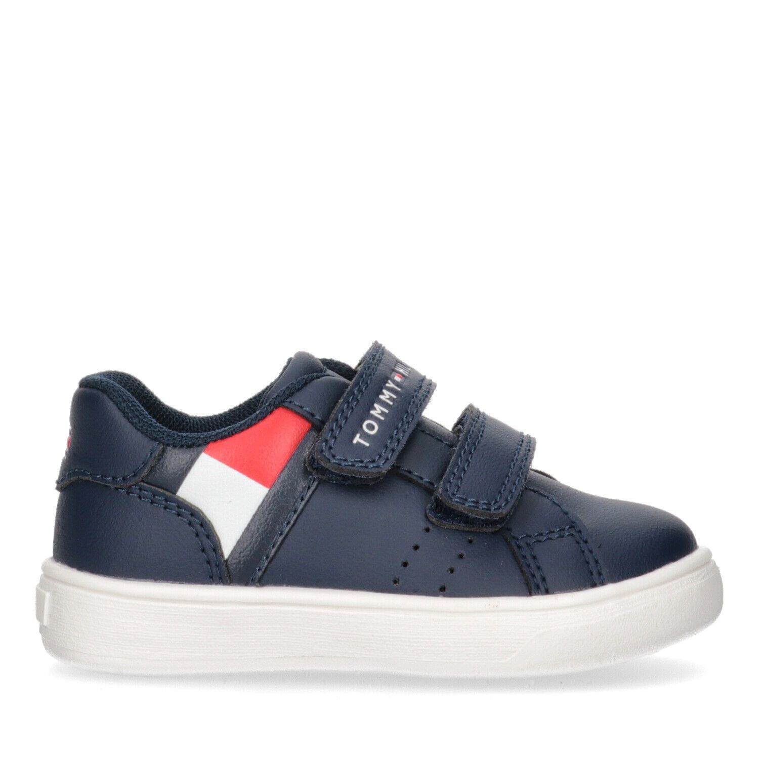 Boys Navy Blue Logo Trainers, 2, hi-res