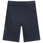 Boys Navy Logo Shorts, 2, hi-res